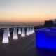 Table d’accueil illuminée avec lumière LED 50x120cm, RGB, sans fil, Cône