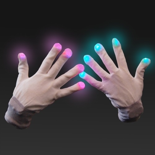 Gants lumineux LED,7 couleurs,lumière Rave,éclairage des doigts,mitaines  scintillantes - Type B