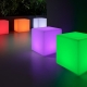 Cubo luminoso led 30 cm, luz 16 cores, bateria recarregável