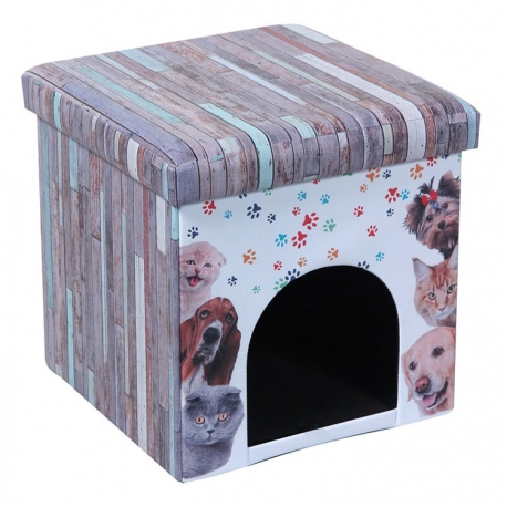 Caseta Print para Perro o Gato Puff Asiento Plegable  (Varios colores)