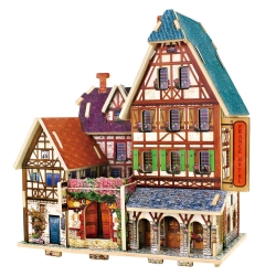 Diy Hôtel Français Puzzle 3D en bois
