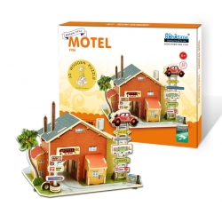 Diy Puzzle Station d’essence 3D Motel Motor Inns Robotime