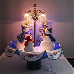 Decoración Navidad con Nieve familia Pingüinos 75 cm
