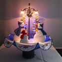 Arbre de Noël avec lumière de LED, neige artificielle, bonhommes de neige, 75cm
