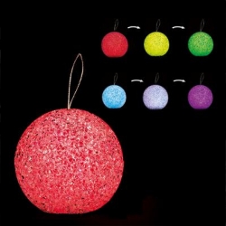 RGB LED CHRISTMAS BALL, CRYSTAL EFFECT, 8cm
