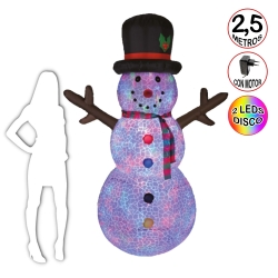 Snowman - Muñeco de Nieve Luminosos Inflable Hinchable Gigante para Exterior