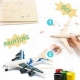 DIY Avión Pasajeros Puzzle 3D para Pintar de Madera
