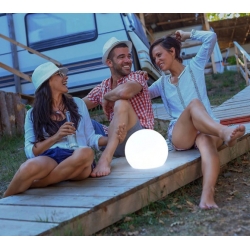 Boule, sphère avec lumière LED RGBW, 30cm, batterie rechargeable