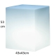 Cubo con luz Led RGBW 53cm solar y batería recargable