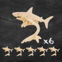 Pack de 6 Puzzle Tiburón 3D para Pintar Regalo Grupos Niños Invitados Cumpleaños
