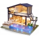 DIY House with Miniature Pool 3D Puzzle with light and music