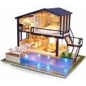 Maison de bricolage avec puzzle de piscine miniature 3D avec la lumière et la musique