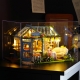 DIY Estufa Jardim Casa de Chá Quebra-cabeça 3D com Luz e Música