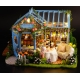 DIY Miniature Greenhouse Garden Tea House 3D Puzzle Light and Music