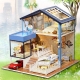 DIY Duplex Miniature House with Pool 3D Puzzle with Light and Music