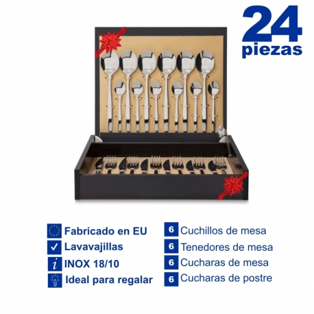 Luxury Antique Cutlery Set Gift Box 24/48/75/113 Pieces INOX 18/10 3 mm