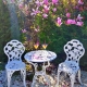 Ensemble de 1 table et 2 chaises en aluminium pour jardin.