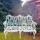 White Romantic Garden Big Bench  Aluminum for outdoors for 3 people