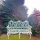 Banco de jardim branco romântico de Alumínio de Máxima Qualidade e Resistência para jardim, varanda, terraço, piscina