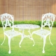 Conjunto de Mesa e Cadeiras Exterior e Jardim Móveis em Alumínio Branco 