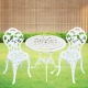 Outdoor and Garden Table and Chairs Set High Resistance White Aluminum Furniture. European Craft Manufacturing.