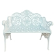 White Romantic Garden Bench Maximum Quality and Resistance Aluminum for garden, balcony, terrace, swimming pool.