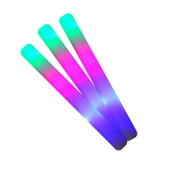50 Led luminous party foam sticks multicolor 48x4cm