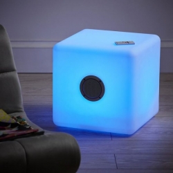 Haut-parleur Bluetooth cube avec lumière LED 16 couleurs, portable, 40cm