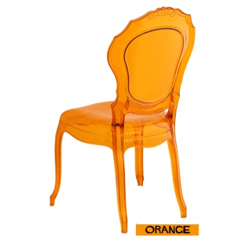 Chaises italiennes transparentes, Belle Epoque, Orange