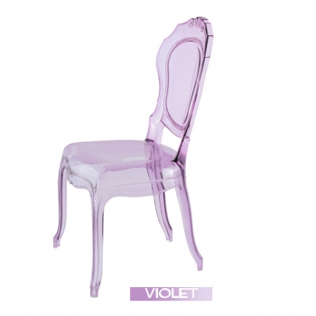 Chaises italiennes transparentes, Belle Epoque, Violette