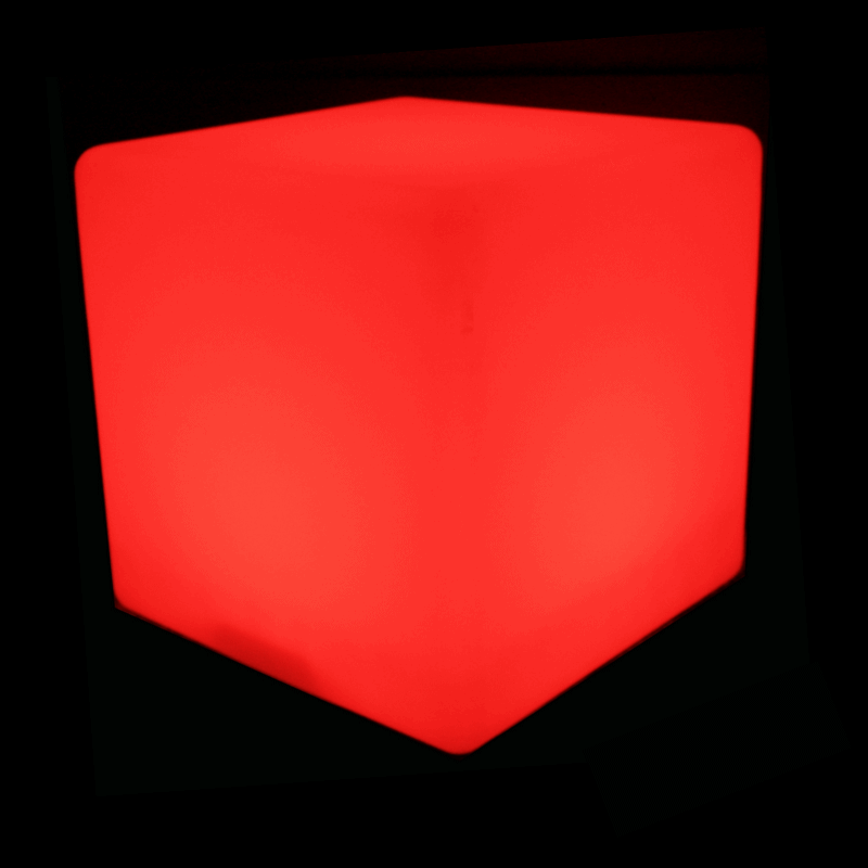 Cubo luminoso led 40 cm, luz 16 cores, portátil